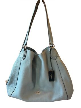 Coach Edie Turn Lock Shoulder Bag in a light blue